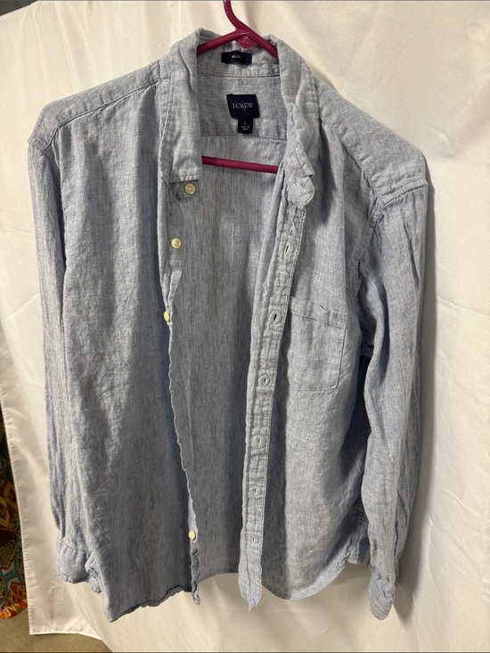 J. Crew Tops - J. Crew Pale Blue Linen Button-Down Shirt